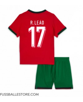 Günstige Portugal Rafael Leao #17 Heimtrikotsatz Kinder EM 2024 Kurzarm (+ Kurze Hosen)